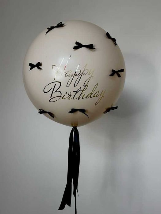 ПВЦ Прозрачни Балони с Хелий, Бабъл Балон с Печат, Панделки, Пера
