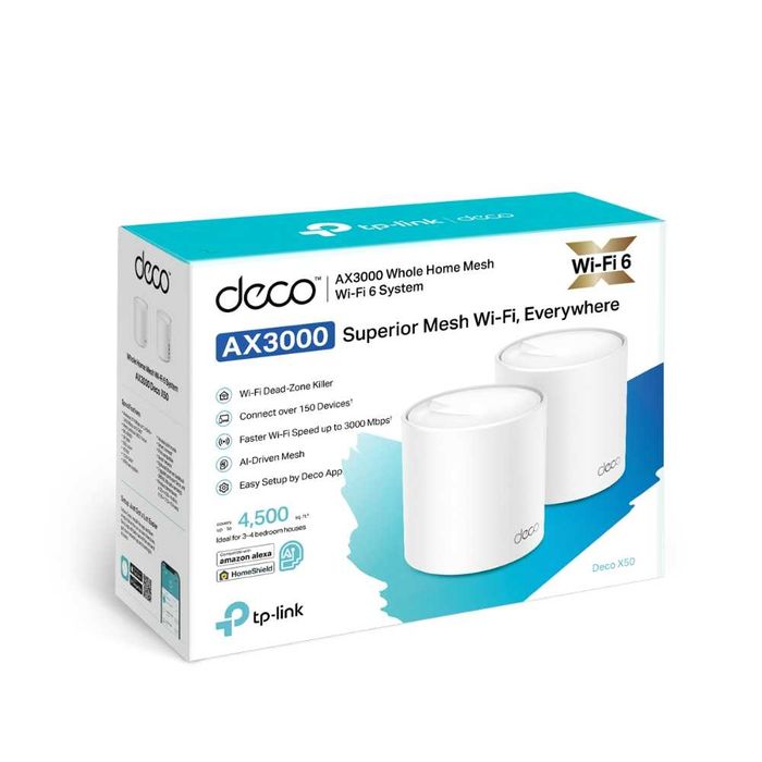 Wi-Fi роутер TP-Link	Deco X50(2-pack) AX3000