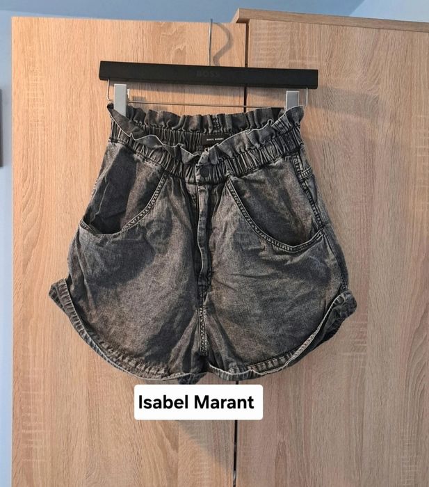 Pantaloni scurți Isabel Marant gri marime 38 talie inalta si elastic ca noi