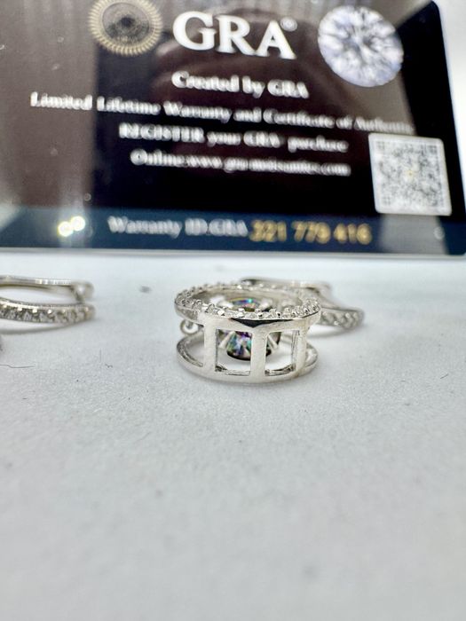 Сребърни обеци с мойсанит (Диамант) 0.5 карата