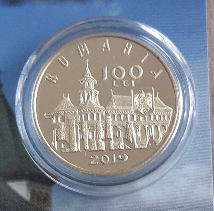 Moneda AUR BNR - 550 ani de la sfiintirea Manastirii Putna, 100 lei 2019, proof