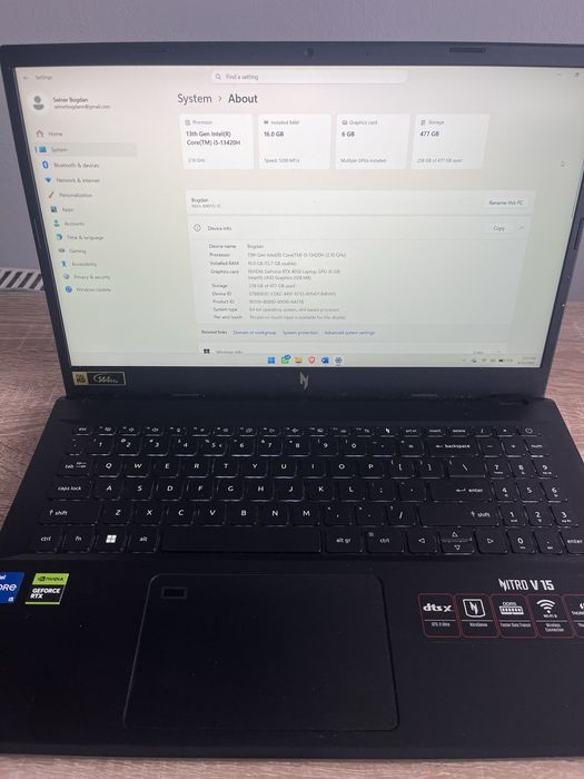 Laptop gaming Nitro ANV15-51