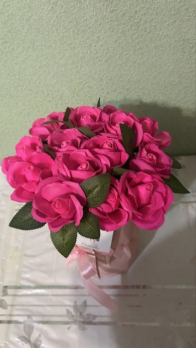 Цветы атласных лента букет 51 шт