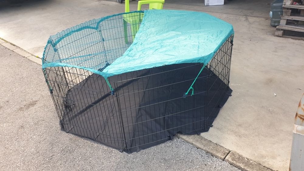 Метална клетка за домашни любимци 1.50-1.50-60см с дъно и мрежа таван