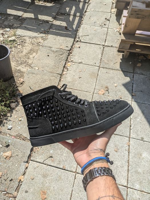 Louboutin High Top Black Suede (mărimi: 44)