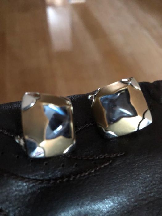 Клипсы с голубым топазом