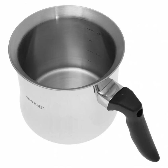 Oala din inox cu capac pentru fiert lapte, budinca sau creme cu fluier