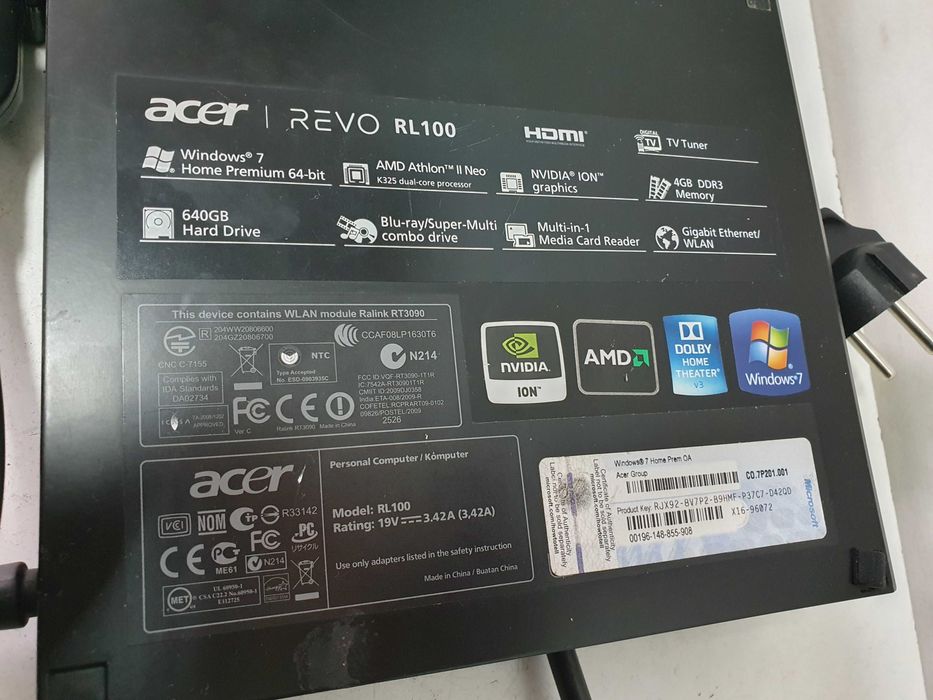 Acer REVO 100 RL100 Nettop Blu ray disc player computer muzica