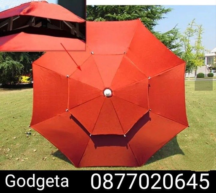 ВЕТРОУСТОЙЧИВ ДВОЕН Покрив Градински или плажен чадър зелен и др.цвето