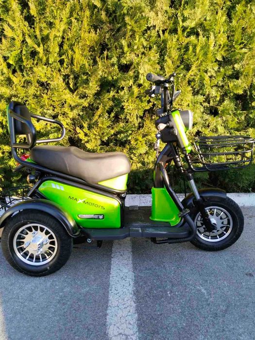 Двуместна електрическа триколка MaxMotors Pudding 1800W-48V ЗЕЛЕНА