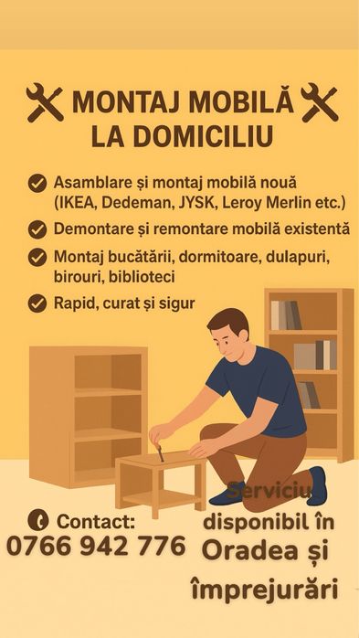 Montez mobila,electrocasnice si diverse reparatii