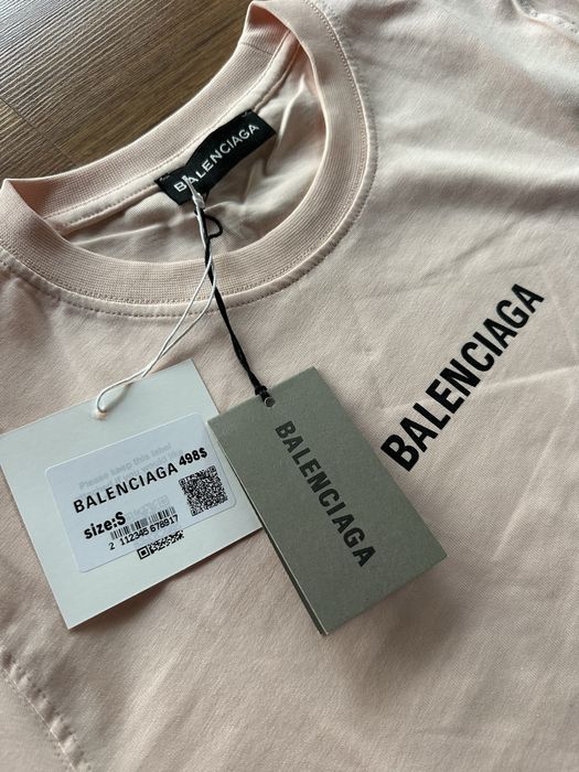 Мъжка,памучна тениска Balenciaga с голям надпис на гърба