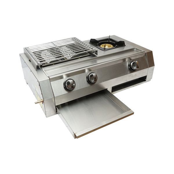 Къмпинг барбекю със скара 2 горелки и 1 зона за готвене 676x400х185 мм