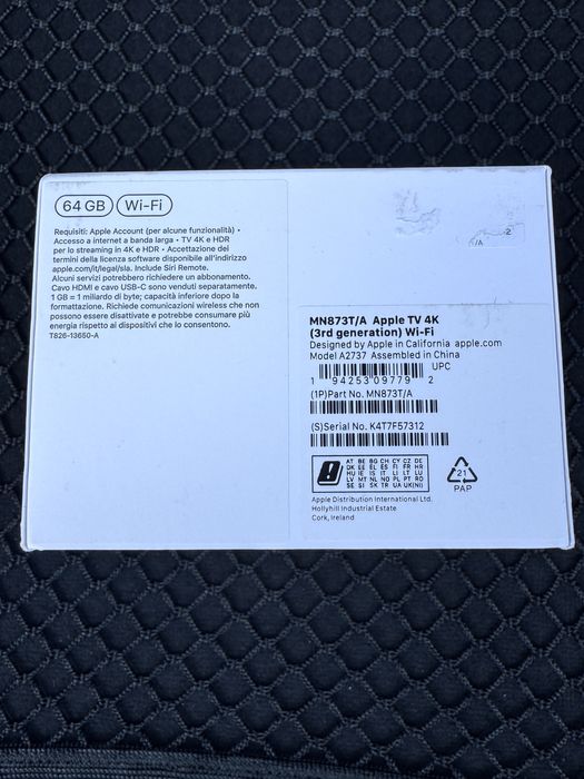 Apple TV 4K(3rd generation)Wi-Fi 64GB Nou Sigilat !!!