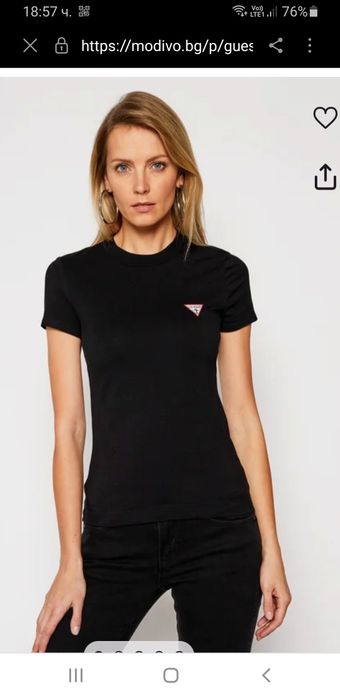 Guess Stretch Cotton Womens Size S НОВО! ОРИГИНАЛ! Дамска Тениска!