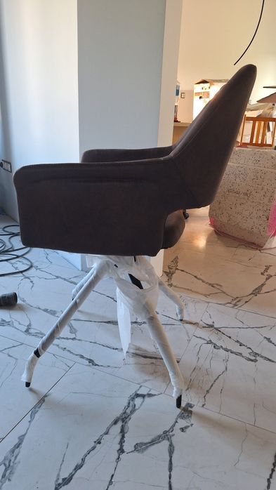 Трапезен стол Екокожа 2бр кафяв