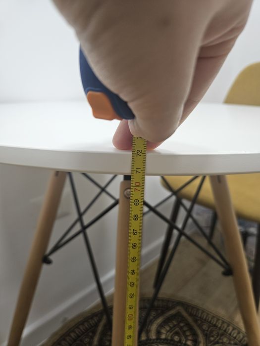 Masa rotunda MDF alb