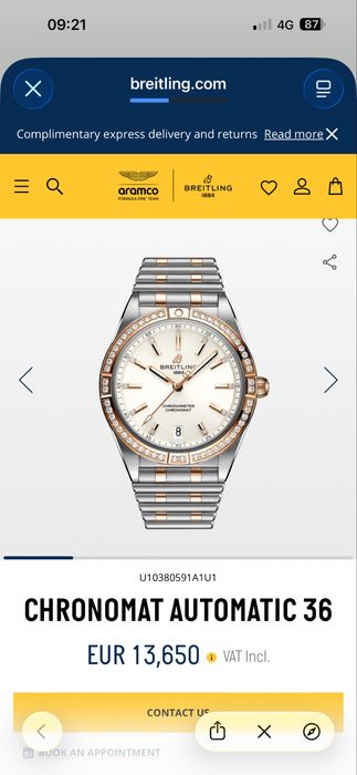 Breitling Chronomat Automatic 36 Diamante, Pother of Pearls, Bicolor, Full Set, 2022