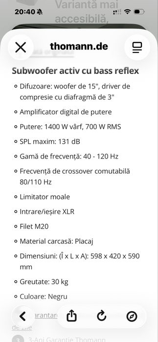 Sistem PA Activ RCF/NOU/Impecabil!