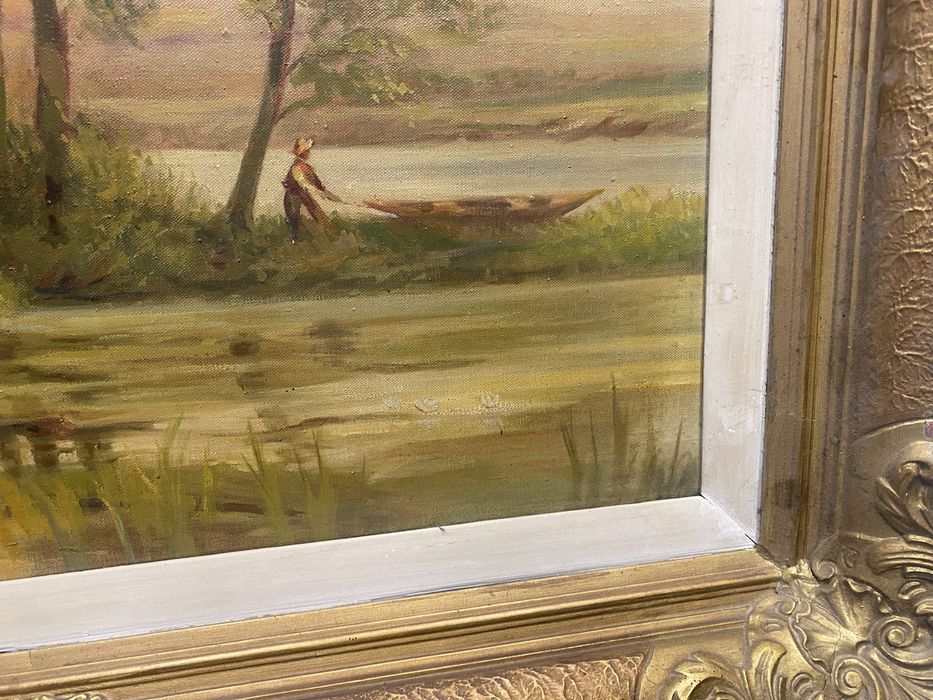 Маслена картина пейзаж рамка барок Германия 1946