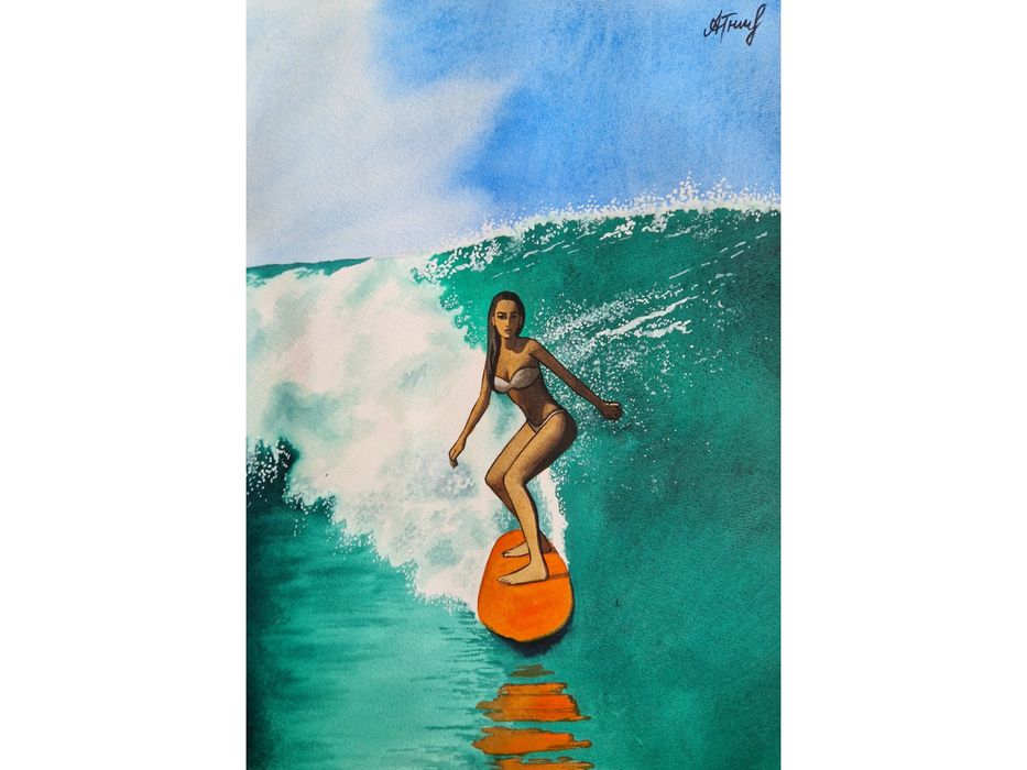 Картина Акварельная Сёрфинг