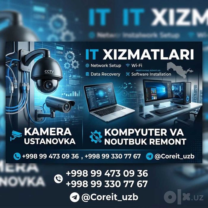 Kompyuter, Noutbuk Ta’mirlash va Videokuzatuv / Tarmoq Xizmatlari