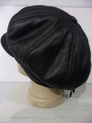 Дамски каскет Естествена кожа Черен