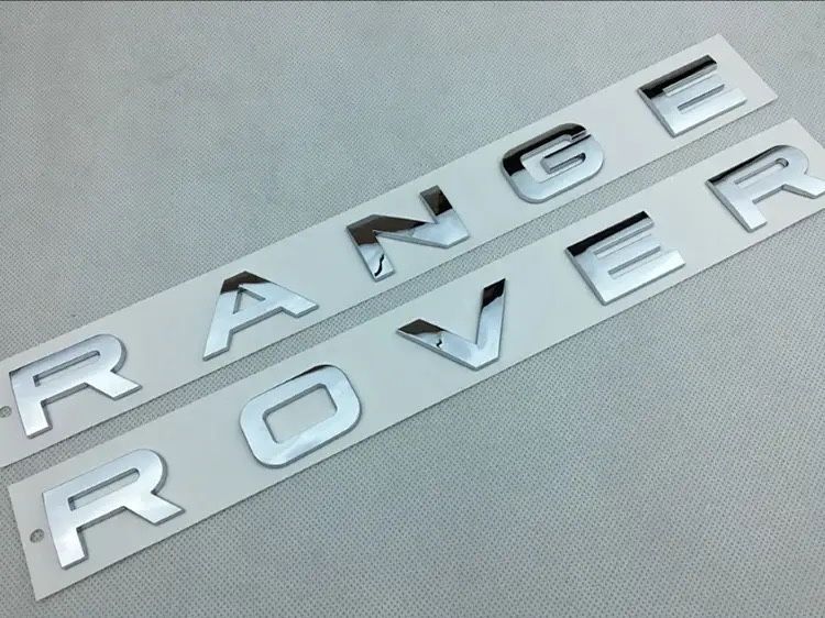 Emblema stema logo scris Range ROVER negru mat lucios Crom set