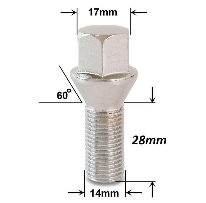 Болт за джанти тип конус 14мм x 1.50мм