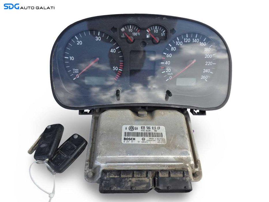 Kit Pornire ECU Calculator Motor Ceas Ceasuri Bord Chei Cheie CIP Imobilizator Volkswagen Golf 4 1.9 AXR 1998 - 2005 Cod 038906019KP [LS1117]