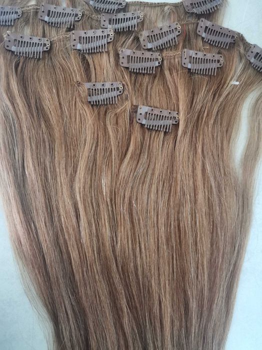 Естествена коса цвят лешник #8