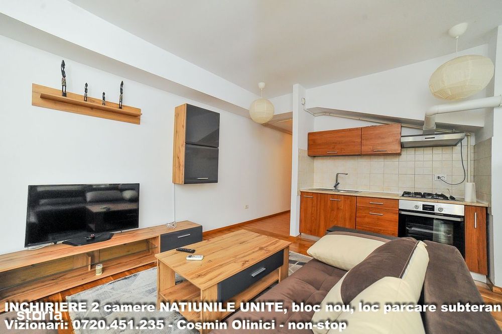 Inchiriere 2 camere NATIUNILE UNITE, boc nou, parcare subterana