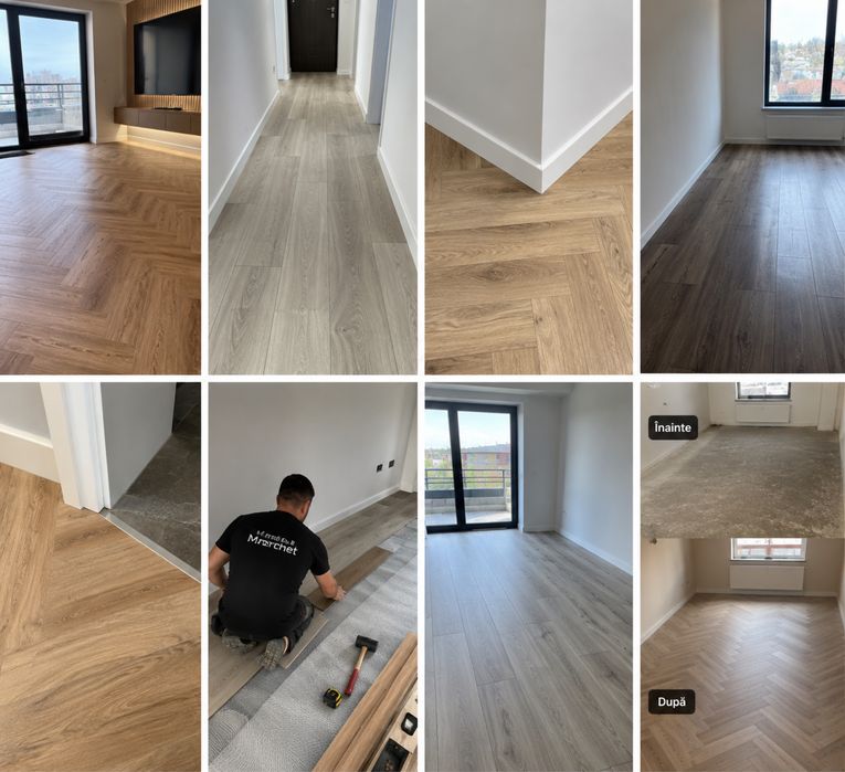 Montaj parchet București și Ilfov – SPC Herringbone, laminat, triplustratificat