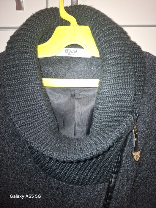 Дамско черно палто