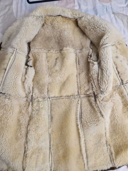 Cojoc barbatesc tip Alain Delon – piele si blana naturală de oaie