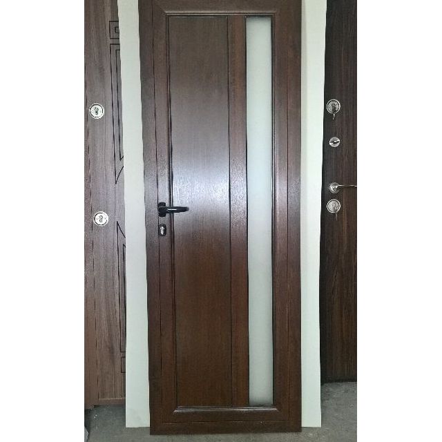Алуминиева врата, врата за баня тъмен дъб