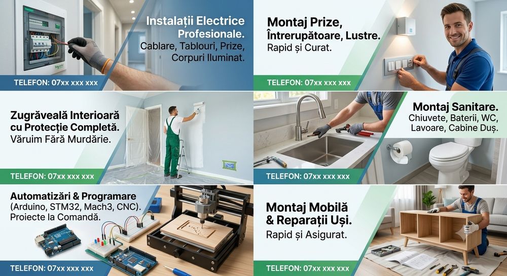 Amenajari interioare Renovare apartament instalatii electrice si sanitare montaj prize lustre chiuvete wc bideu montaj mobila usi interior si varuit