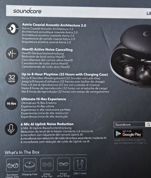 LIBERTY 3 PRO Căști Bluetooth Soundcore ANKER noise cancelling earbuds