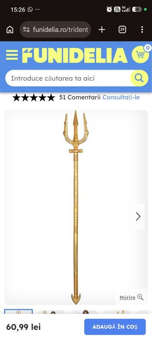 Costum Aquaman Adult Funidelia Marimea L + Trident DC Comics Halloween
