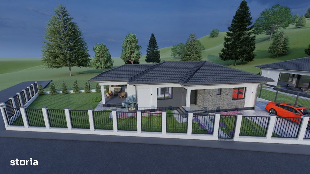 Casa la rosu in Grosi, 144 mp construiti, teren 536 mp, priveliste sup