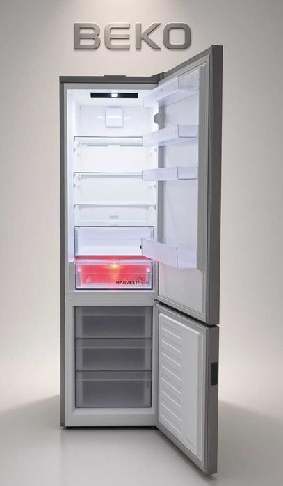 Frigider BEKO 388 l, No Frost, HarvestFresh, AeroFlow,Kitchen Fit, Everfresh+, H 203 cm, Argintiu !