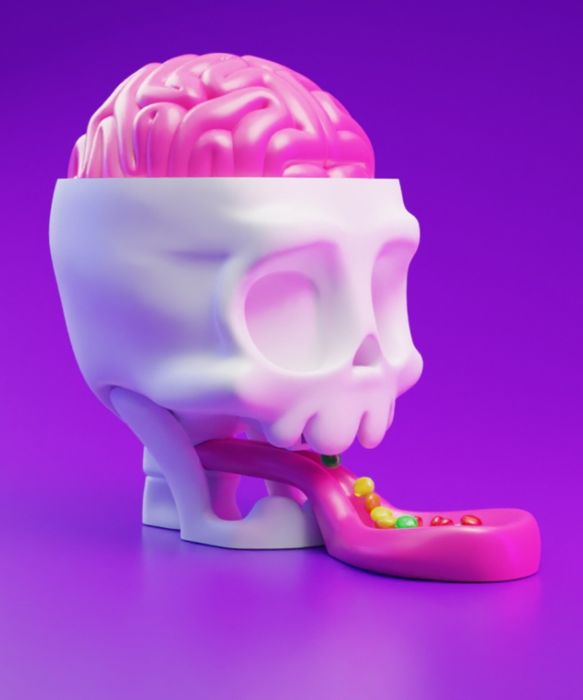 Конфетница в форме черепа