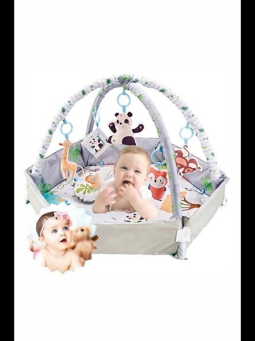 Развивающий коврик с игрушками для малышей 110х115 см доставка бесплат