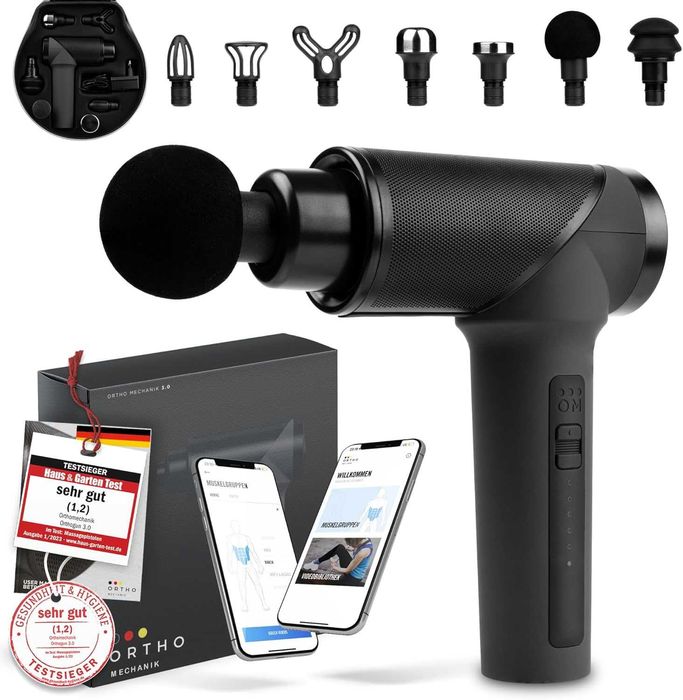 Масажен пистолет OrthoMechanik OrthoGun 3.0 160W Висок клас + приложение [Заводски запечатан]