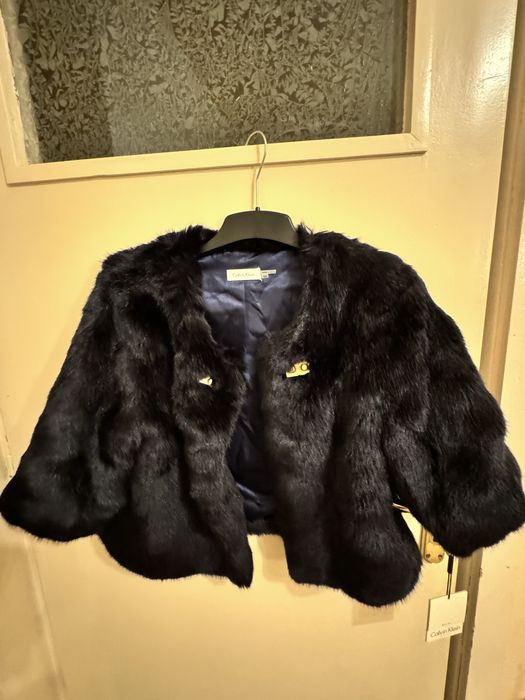 Haină Blană Calvin Klein bleumarin, scurta, marimea M