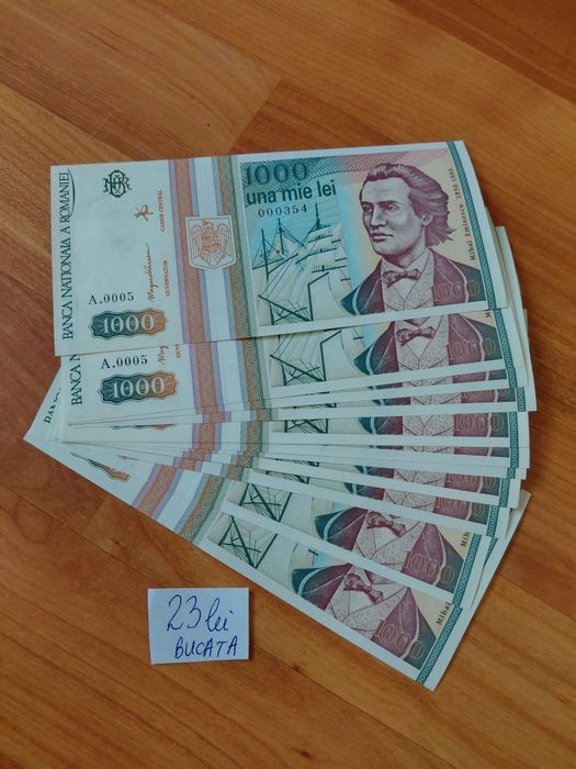 Bancnote românești unc și consecutive