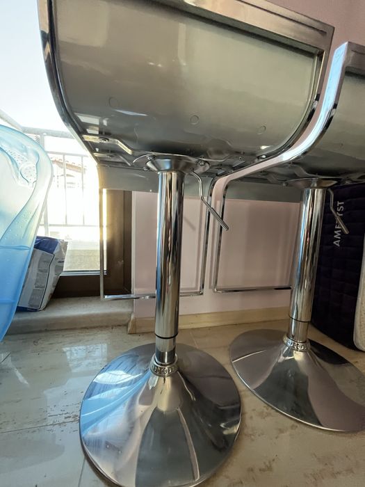 Бар столове, 2 броя, бели