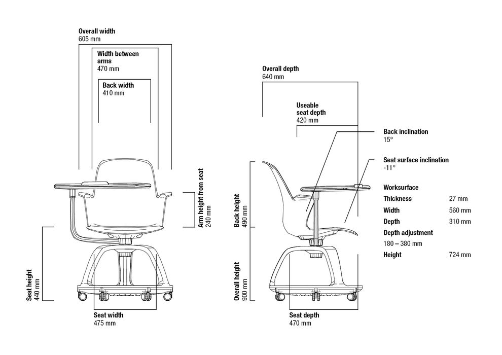 scaun conferinta cu măsuță marca Nod