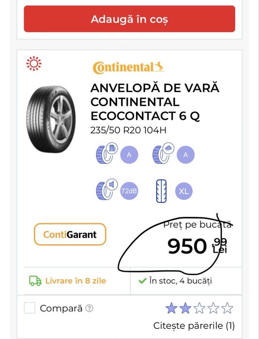 Anvelope vara continental 235/50 R20 255/45 R20