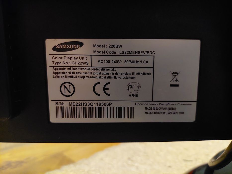 Monitor Samsung,diagonala 22 inch ,stare buna functionare